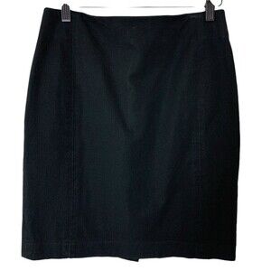 Banana Republic Short Skirt Women's Size 2 Black Hidden Zipper Cotton Blend Slit